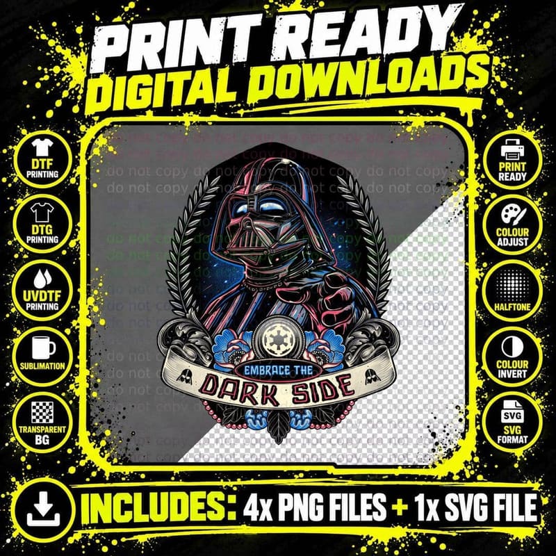 Darth Trooper T-Shirt, Dark Side Aesthetic Png SVG Digital Bundle