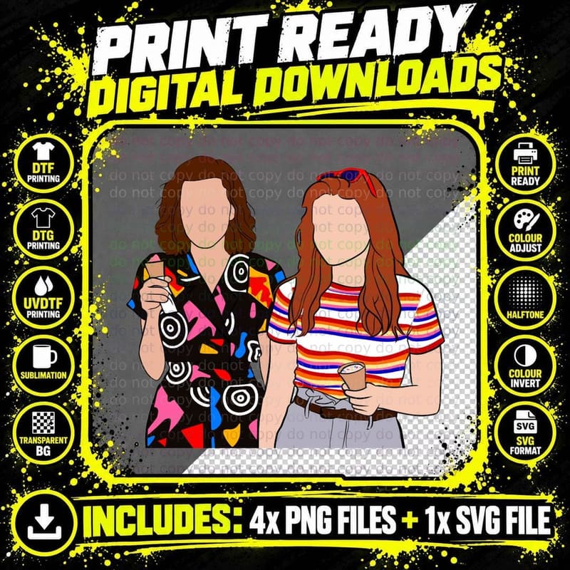 Eleven and Max T-Shirt Png SVG Digital Bundle