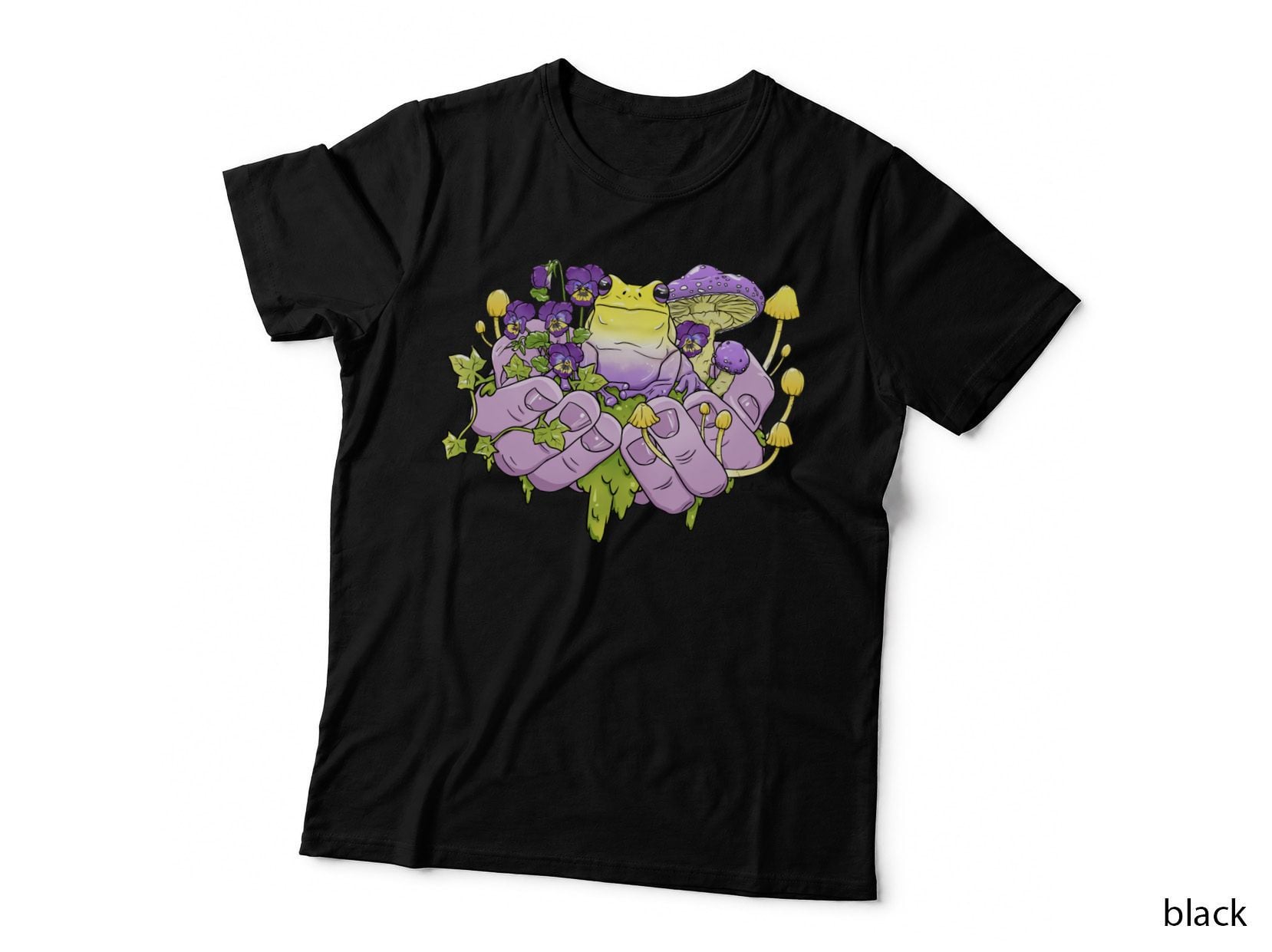 Enby Frog Toadstool Handful T-Shirt