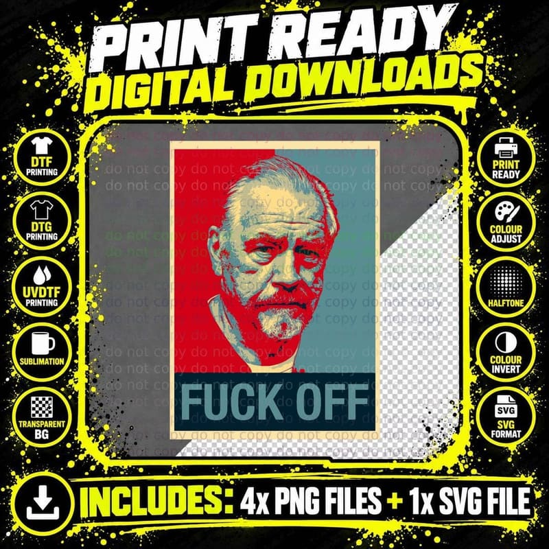 FUCK OFF Greeting Card T-Shirt Png SVG Digital Bundle