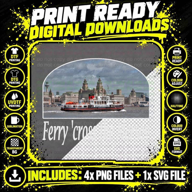 Ferry 'Cross the Mersey T-Shirt Png SVG Digital Bundle