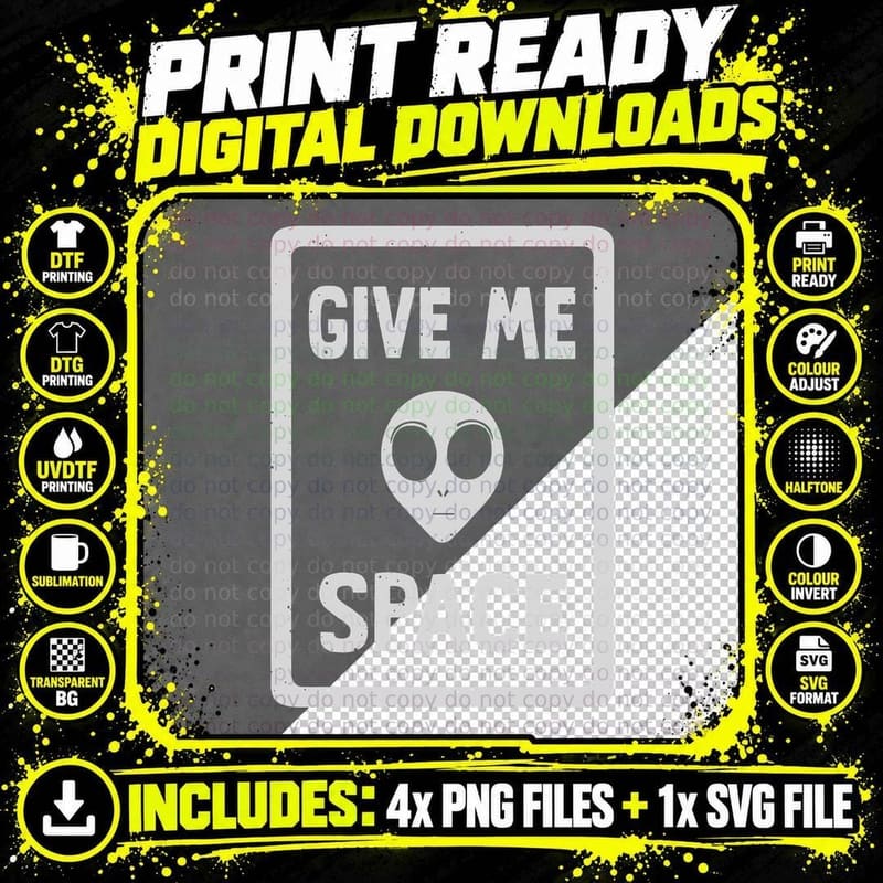 GVE ME SPACE T-Shirt Png SVG Digital Bundle