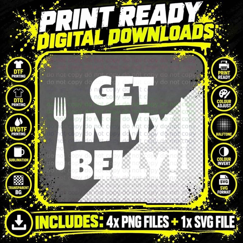Get in My Belly! Austin Powers T-Shirt Png SVG Digital Bundle