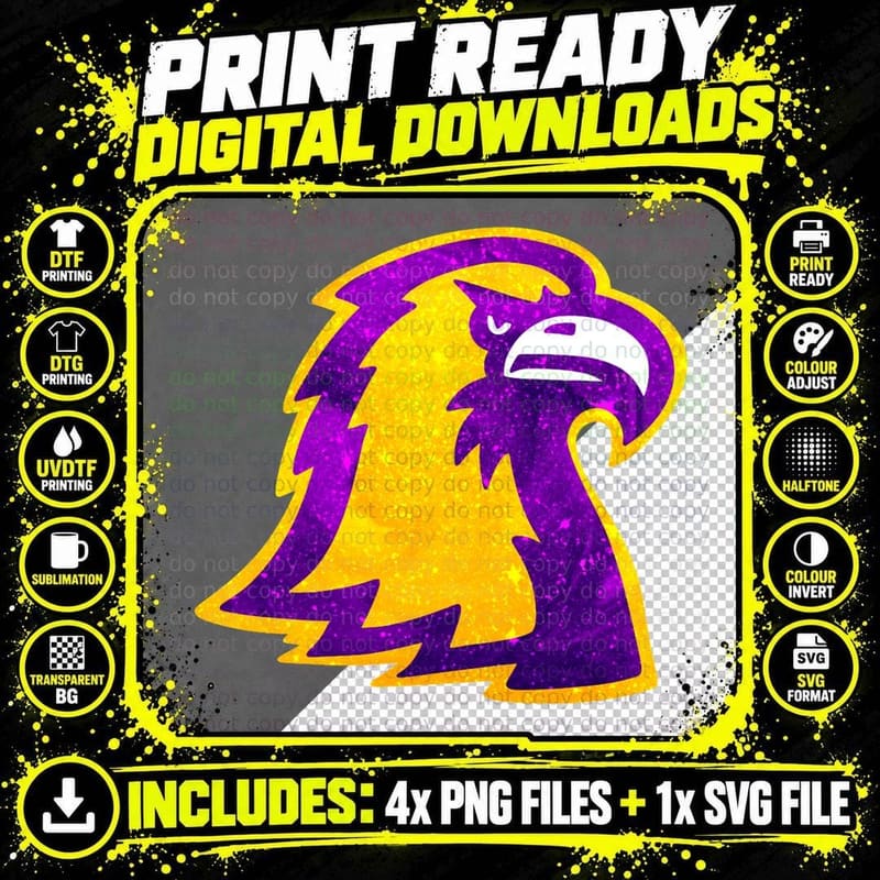 Glitter Golden Eagles (Tennesse Technical University) Png SVG Digital Bundle