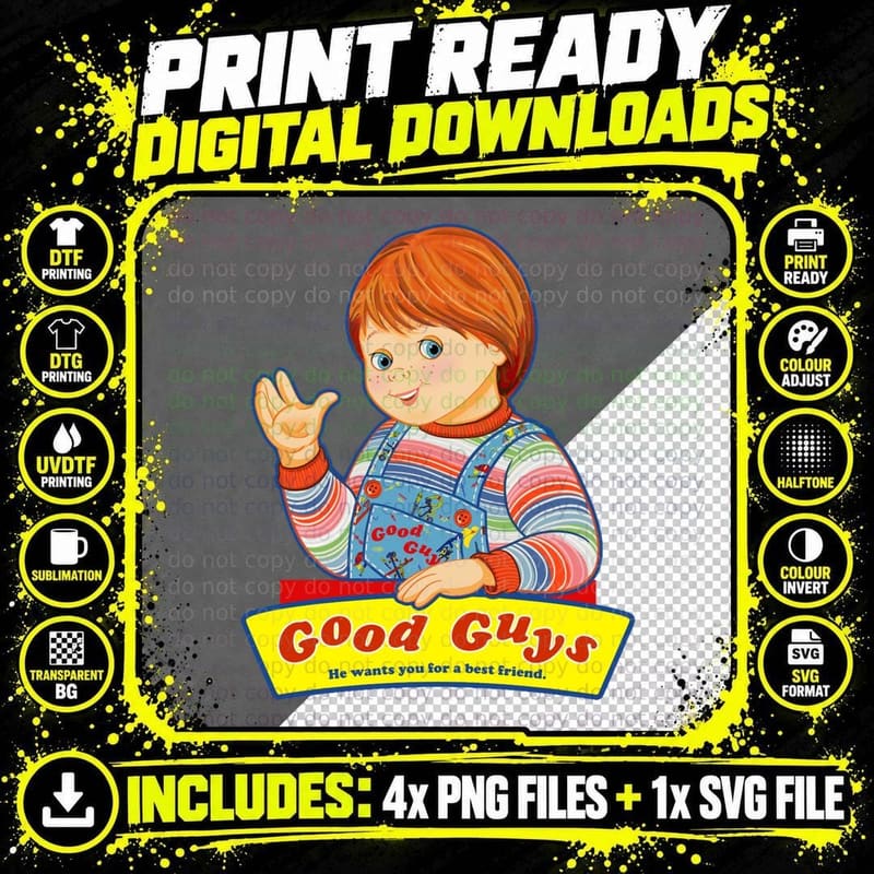 Good Guys - Child's Play - Chucky T-Shirt Png SVG Digital Bundle