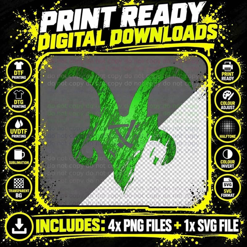 Green King Horned Rat T-Shirt Png SVG Digital Bundle