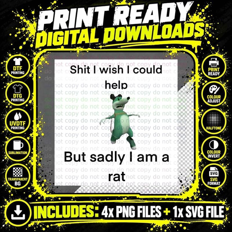 Greg from Ratatoing Cannot Help T-Shirt Png SVG Digital Bundle