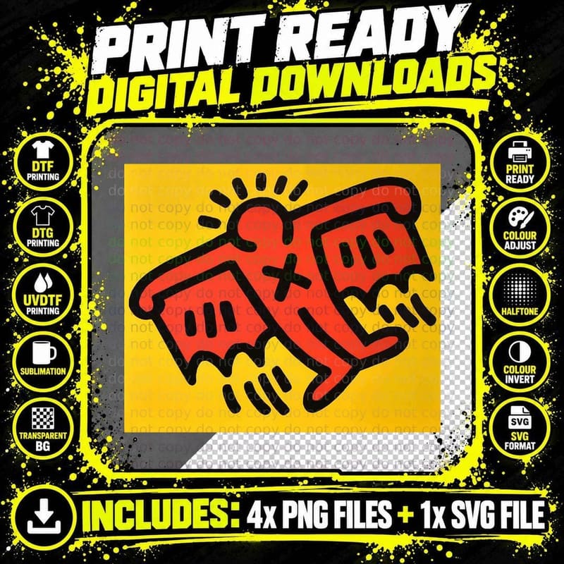 Haring to Fly T-Shirt Png SVG Digital Bundle