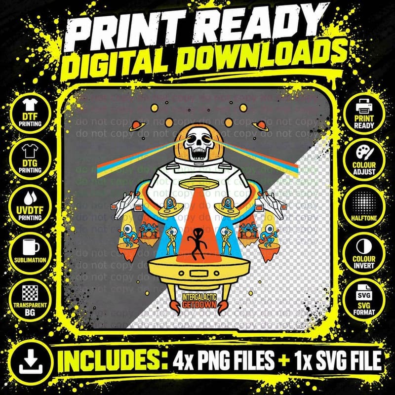Intergalactic Get Down T-Shirt Png SVG Digital Bundle