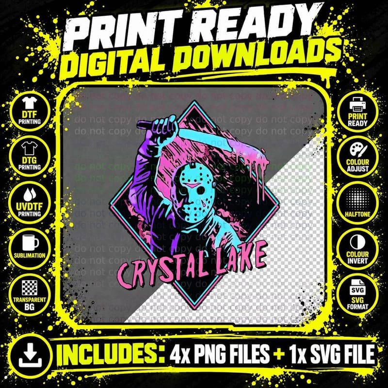 Jason Friday the 13th T-Shirt Png SVG Digital Bundle