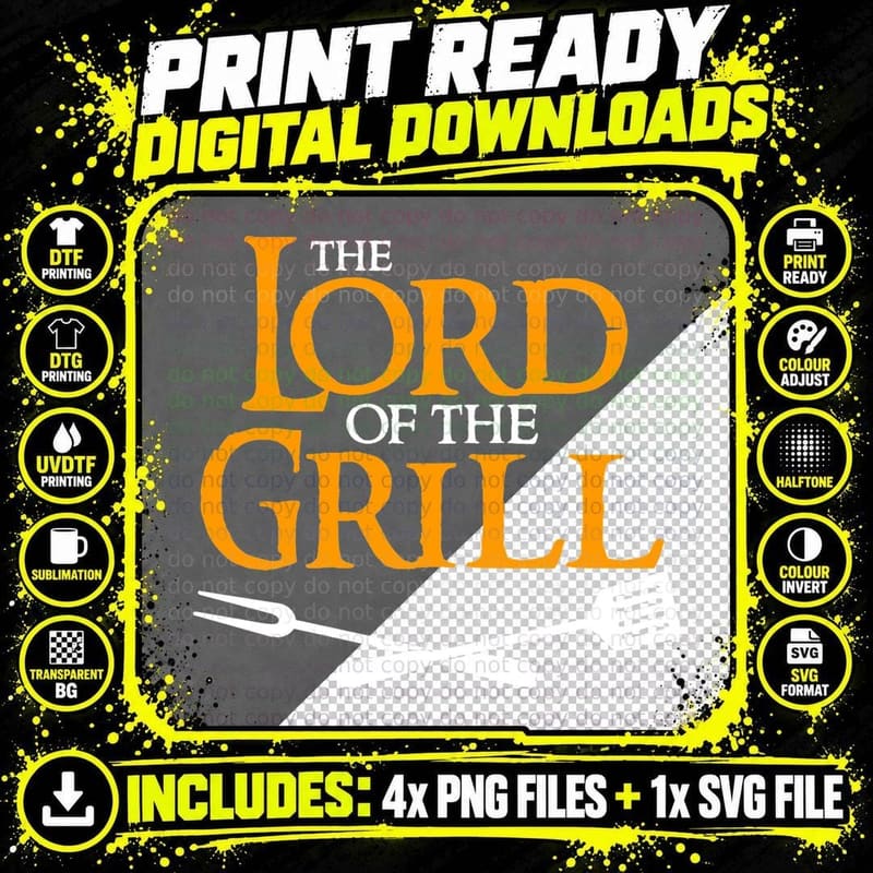 Lord of the Grill T-Shirt Png SVG Digital Bundle