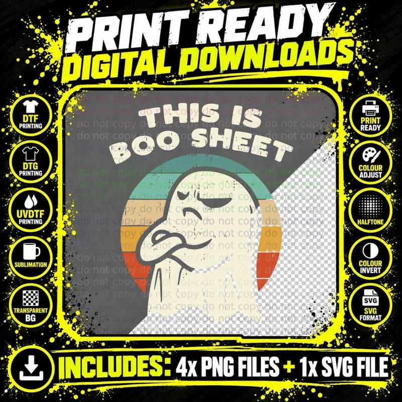 Man This Is Some Bullshit! This Is Boo Sheet T-Shirt Png SVG Digital Bundle