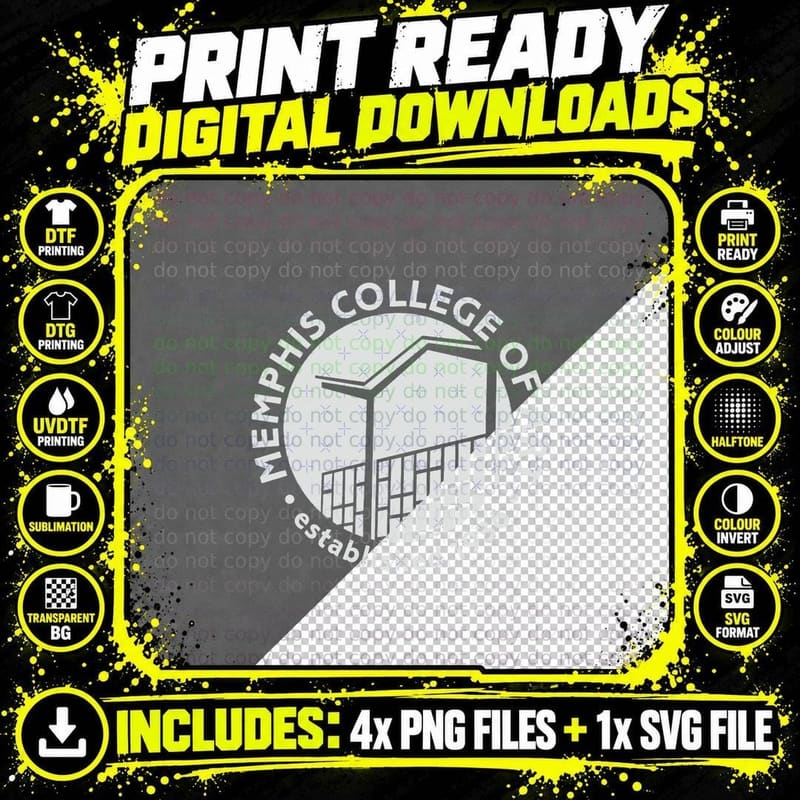 Memphis College of Art T-Shirt Png SVG Digital Bundle