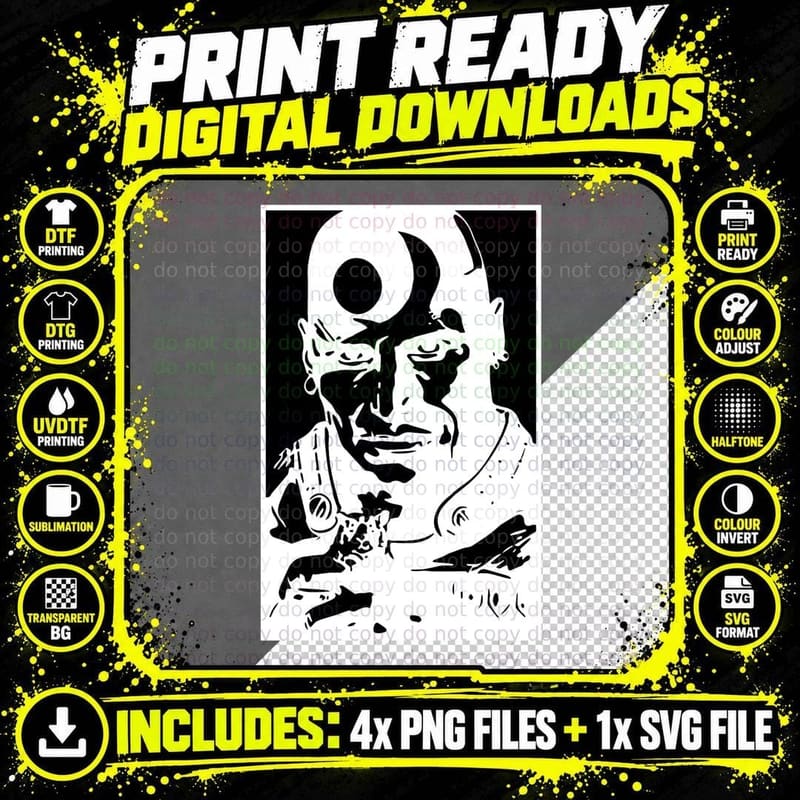 Minsc (and Boo) - Baldur's Gate (Black & White) T-Shirt Png SVG Digital Bundle