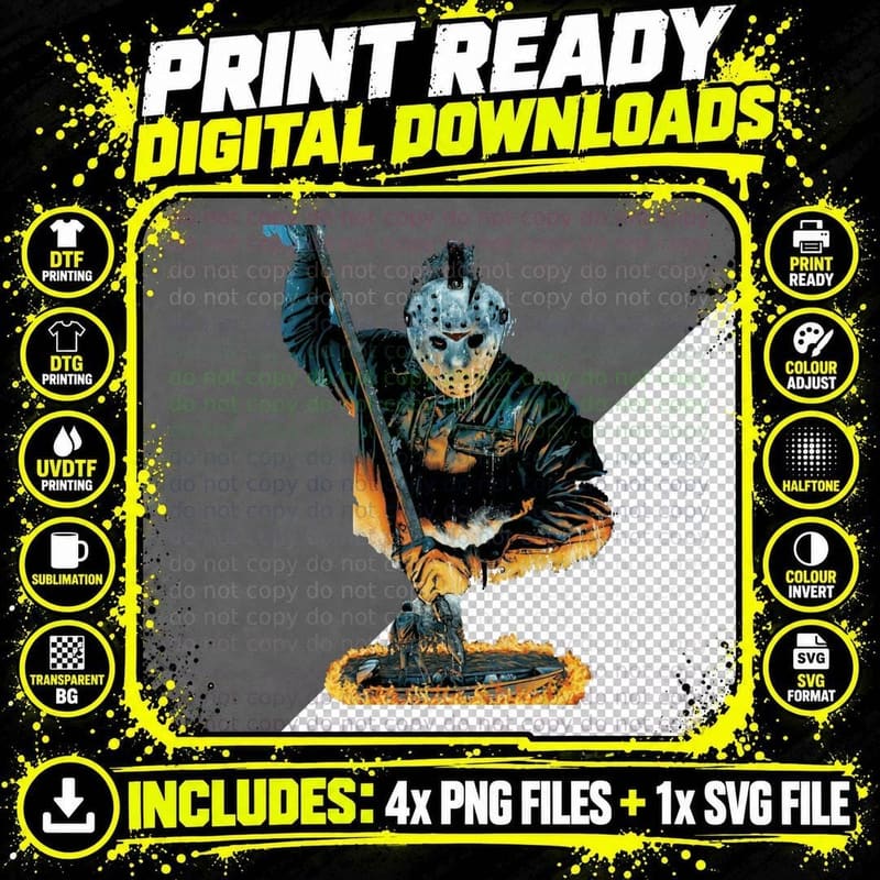 Mr Jason Voorhees T-Shirt Png SVG Digital Bundle