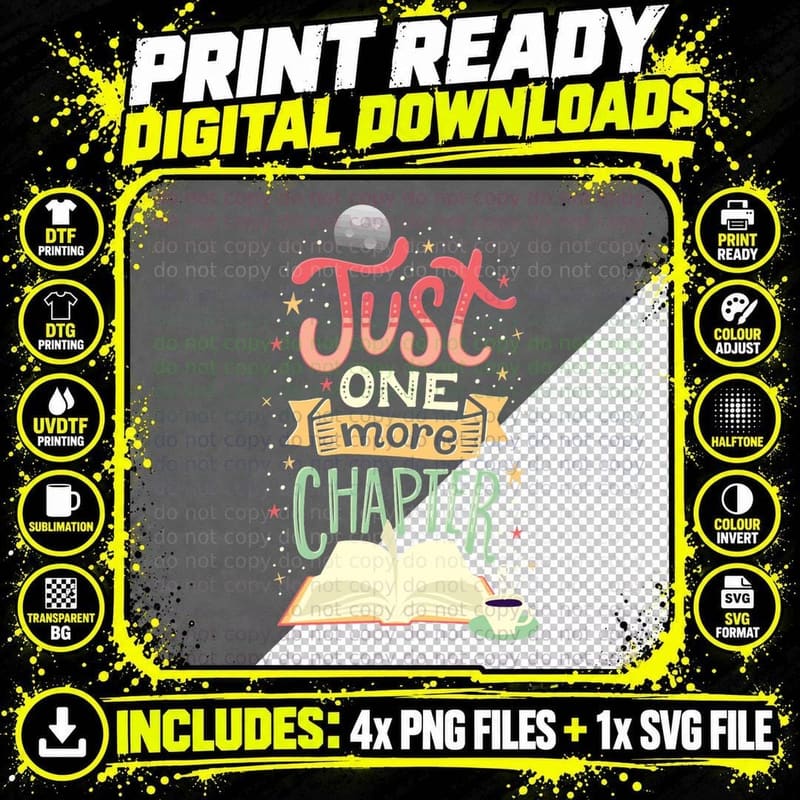 One More Chapter T-Shirt Png SVG Digital Bundle