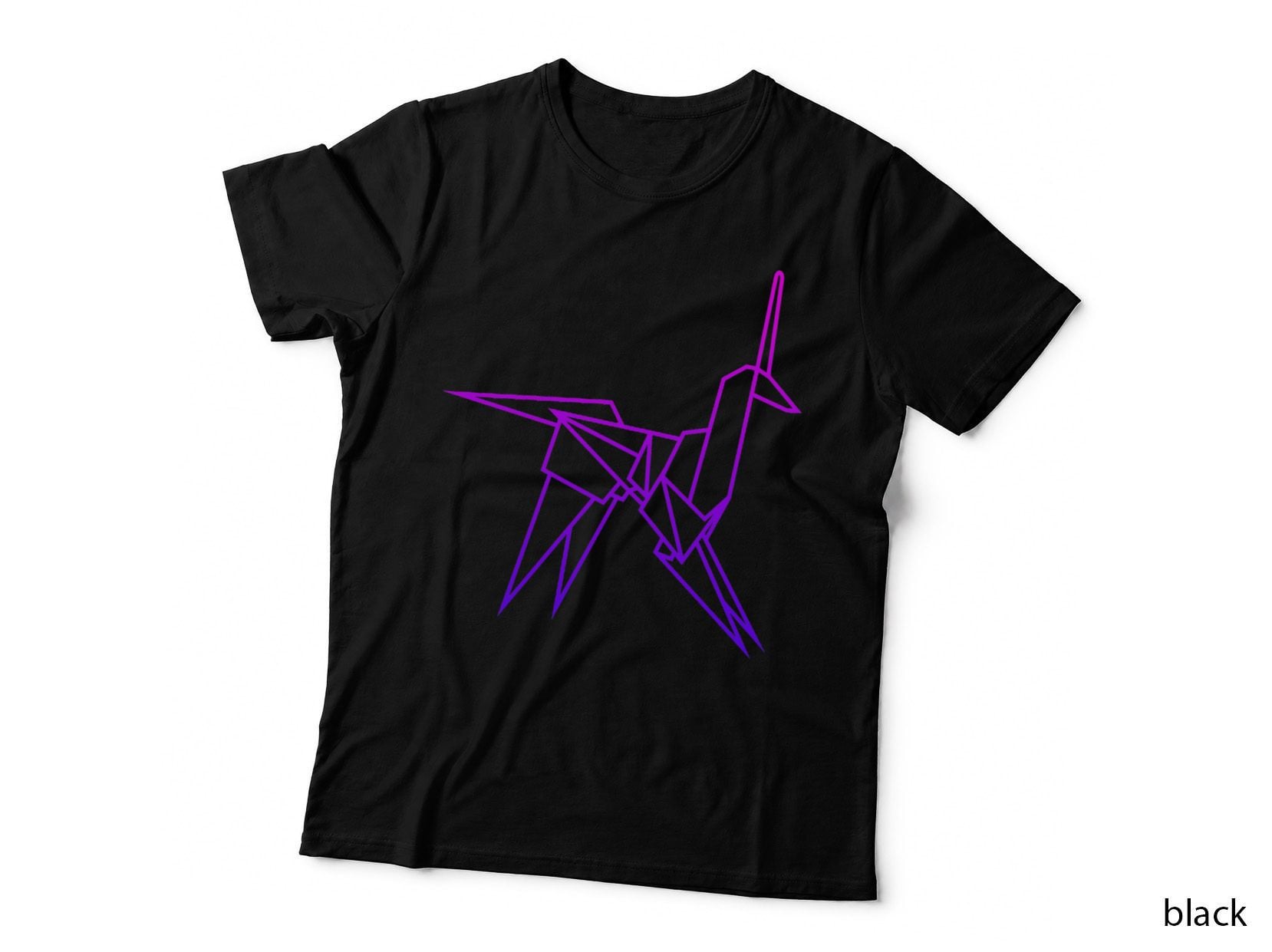 Origami Crane T-Shirt, Geometric Art Print, Minimalist Fashion