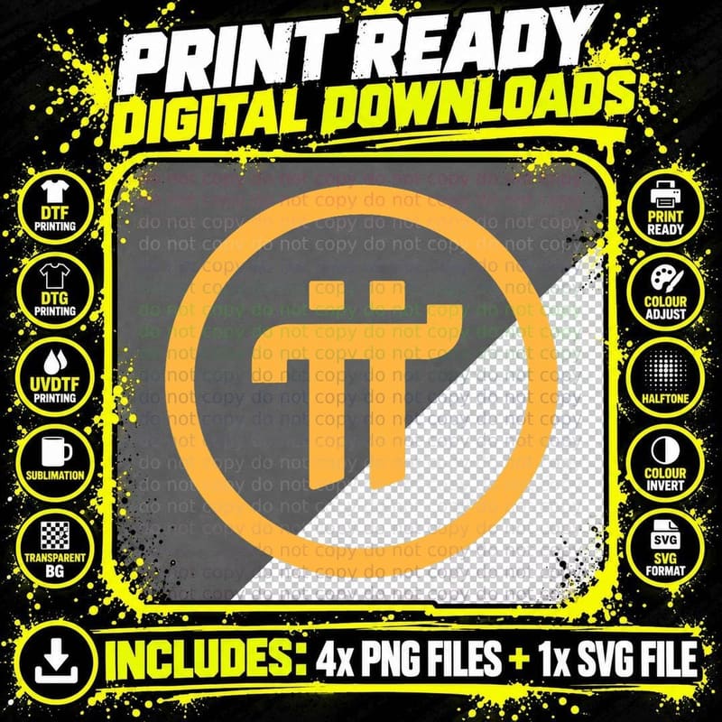 PI Network Cryptocurrency Crypto COIN Blockchain Mining Png SVG Digital Bundle