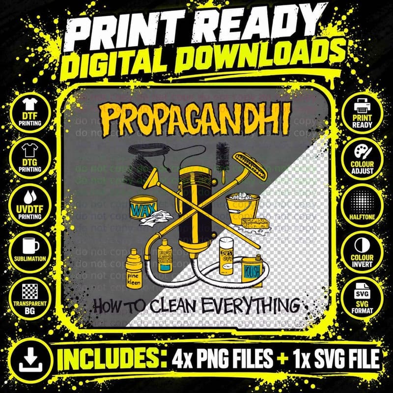 Propagandhi How to Clean Everything T-Shirt Png SVG Digital Bundle