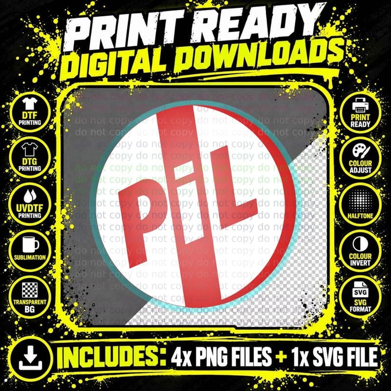 Public Image Relaxed Fit T-Shirt Png SVG Digital Bundle
