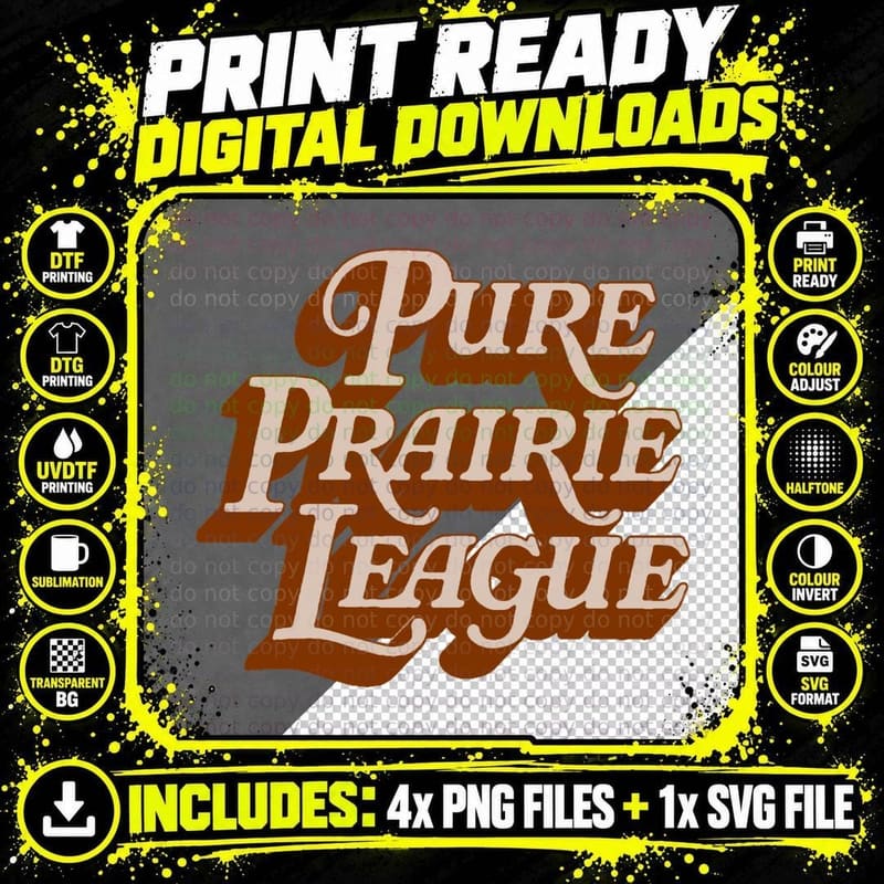 Pure Prairie League T-Shirt Png SVG Digital Bundle