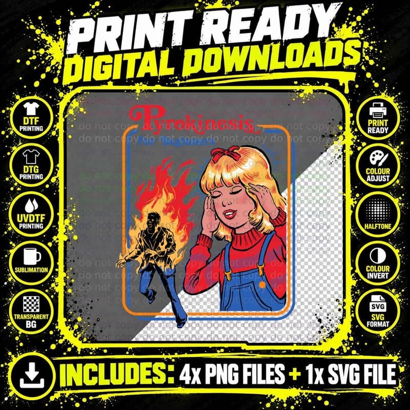 Pyrokinesis for Beginners T-Shirt Png SVG Digital Bundle