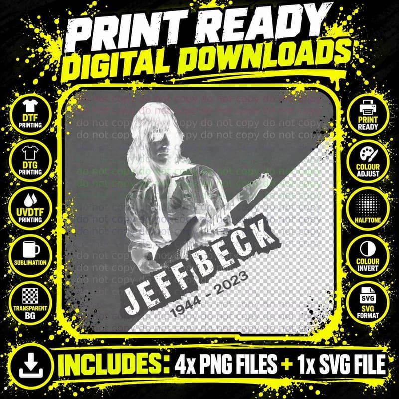 Rip Jeff Beck T-Shirt Png SVG Digital Bundle