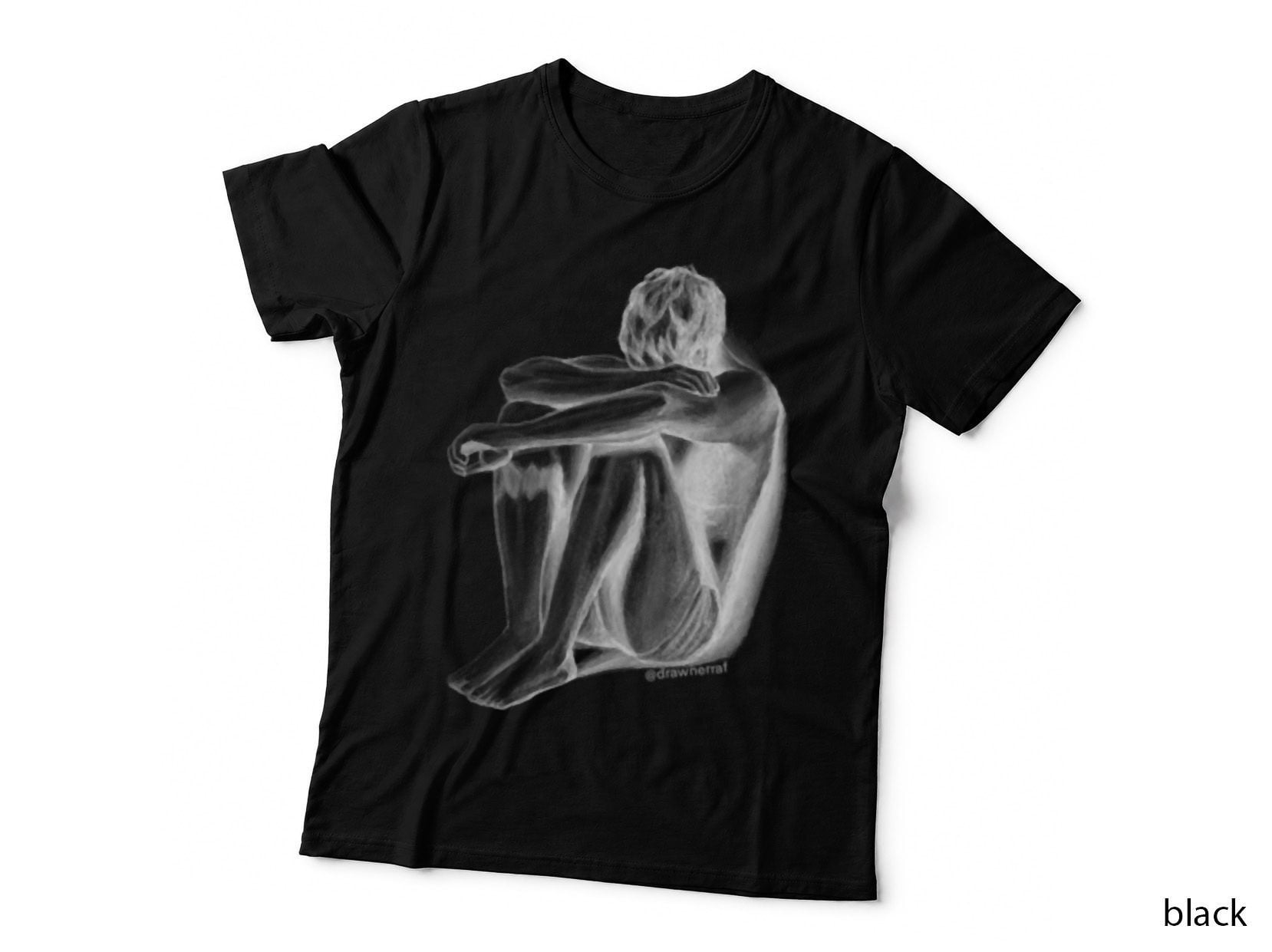 Sadness Alone T-Shirt, Emotional Art, Artistic Expression