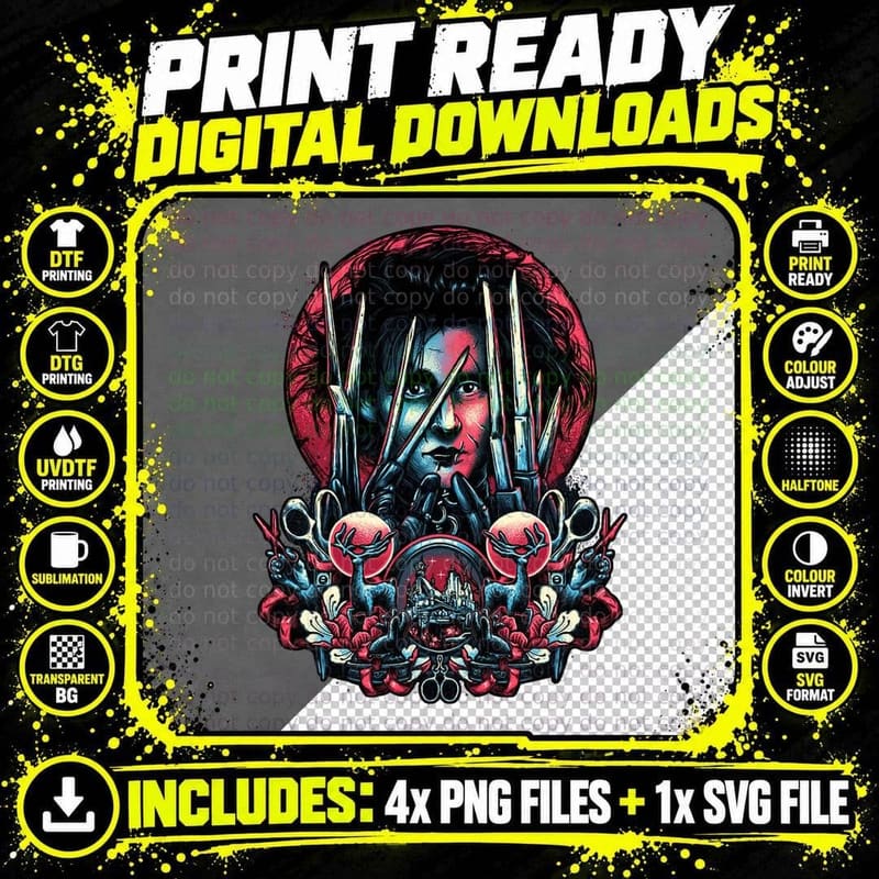 Scissor Hands, Edward Scissorhands, Depp, Trending Png SVG Digital Bundle