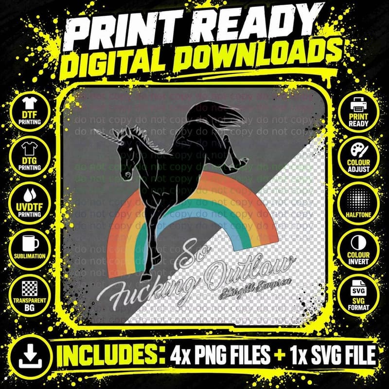So Fucking Outlaw T-Shirt Png SVG Digital Bundle