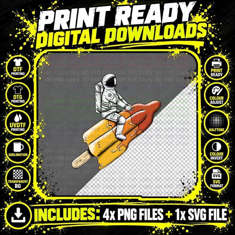 Space Rocket Melted T-Shirt Png SVG Digital Bundle