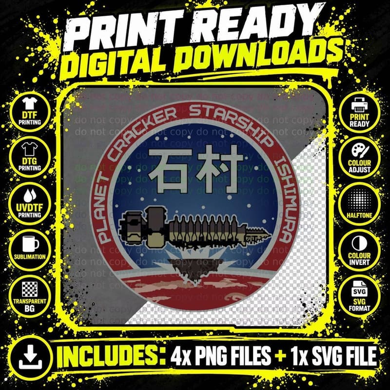 Space Ship Ishimura T-Shirt, Sci-Fi Futuristic Png SVG Digital Bundle