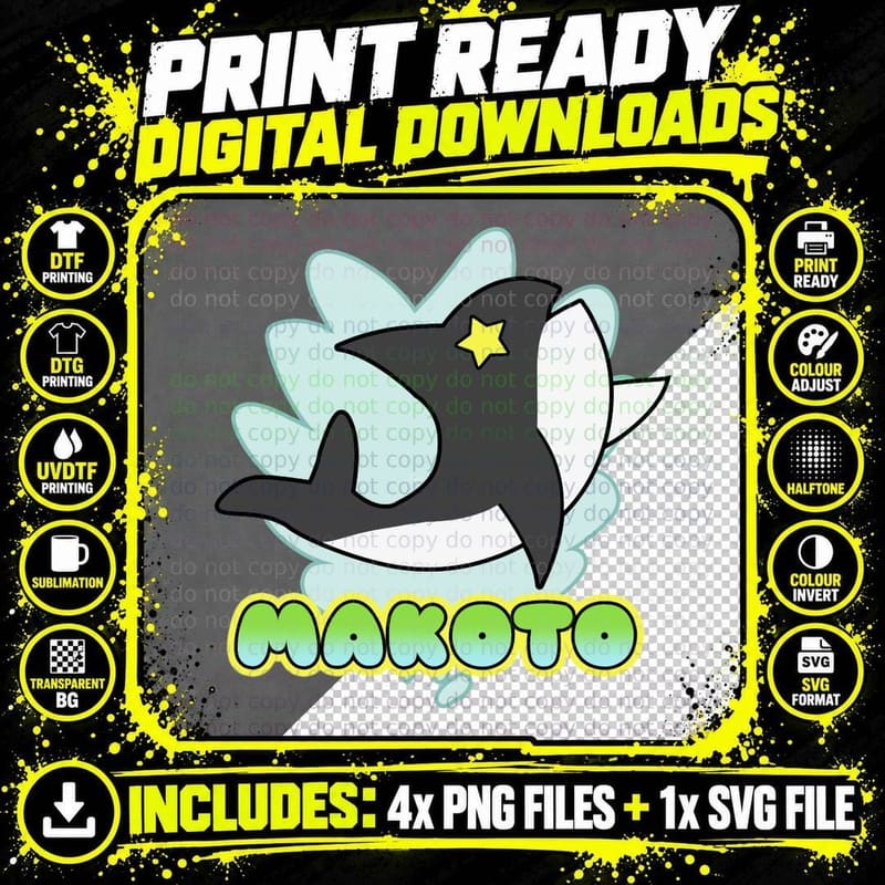 Splash Free Club - Makoto T-Shirt Png SVG Digital Bundle