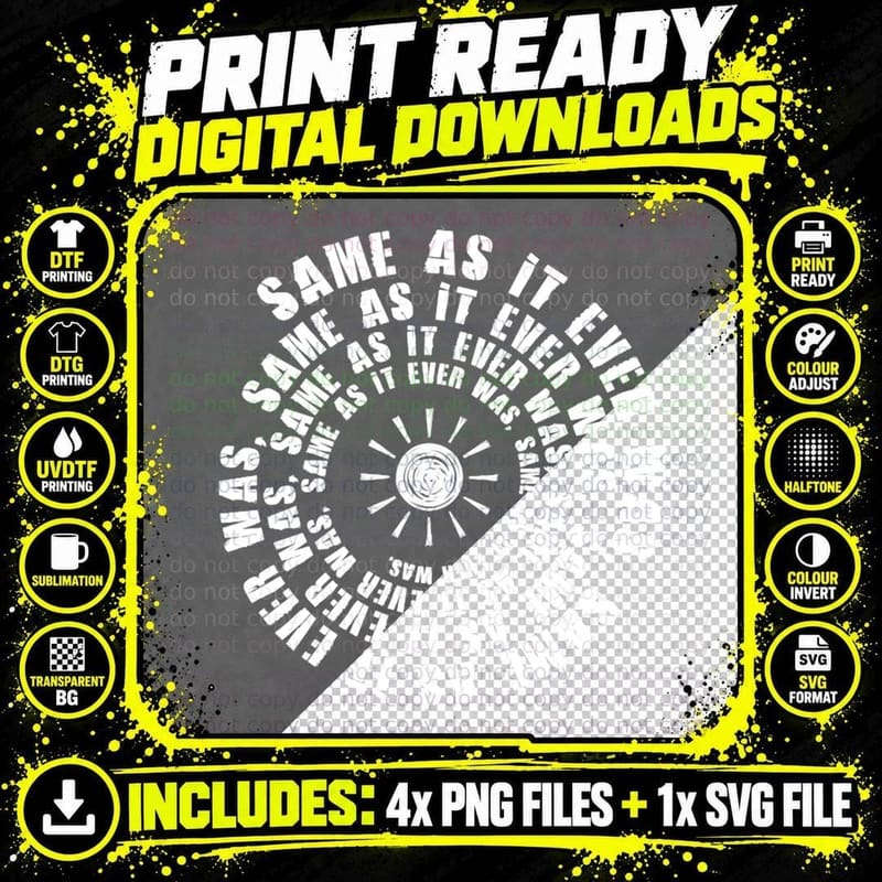 Talking Heads - Same as It Ever Was T-Shirt Png SVG Digital Bundle