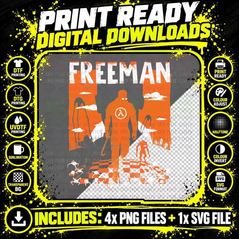 The Freeman - Half Life, Halflife T-Shirt Png SVG Digital Bundle