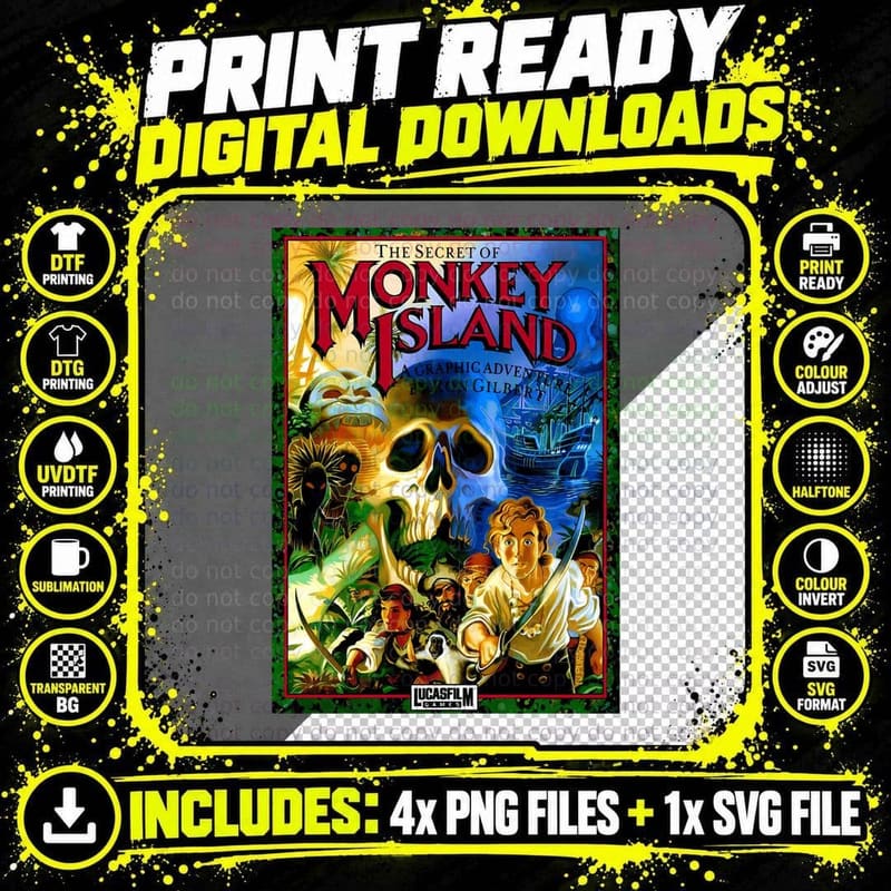 The Secret of Monkey Island T-Shirt Png SVG Digital Bundle