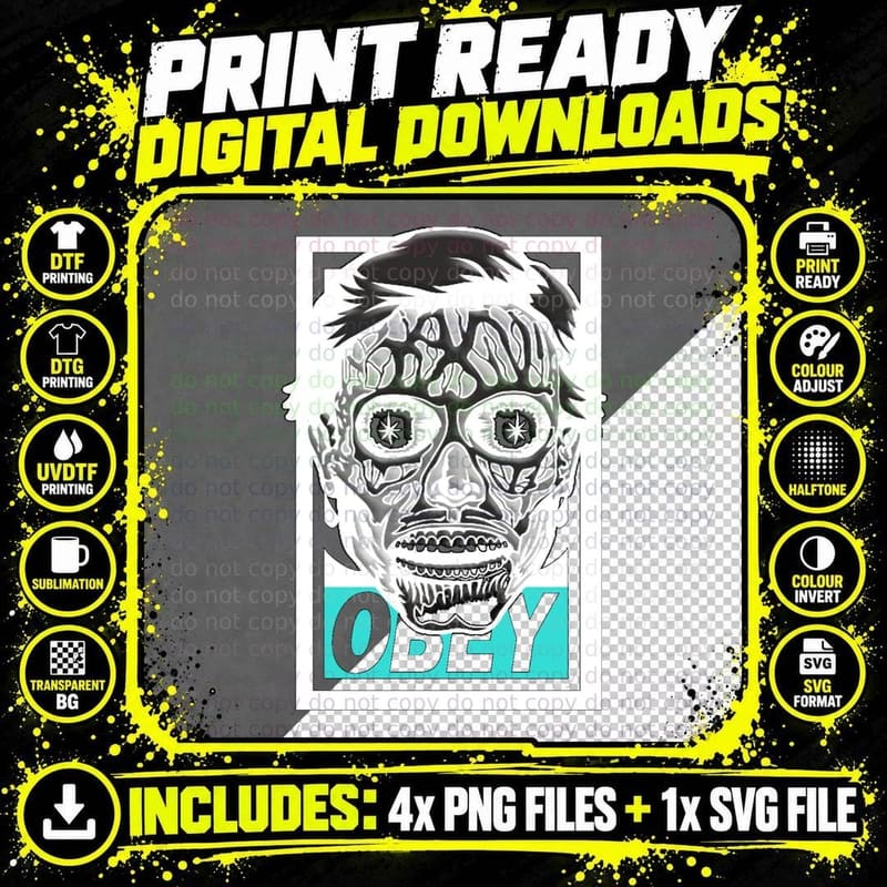 They Live Obey T-Shirt Png SVG Digital Bundle