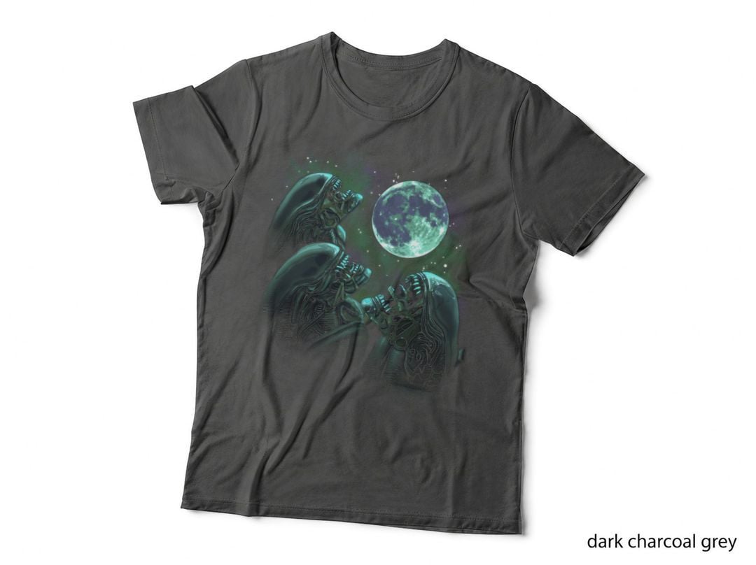 Three Xenomorph Moon T-Shirt