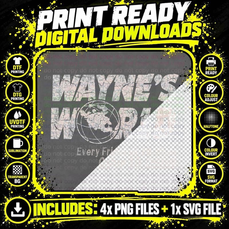 Wayne's World (SNL) T-Shirt Png SVG Digital Bundle
