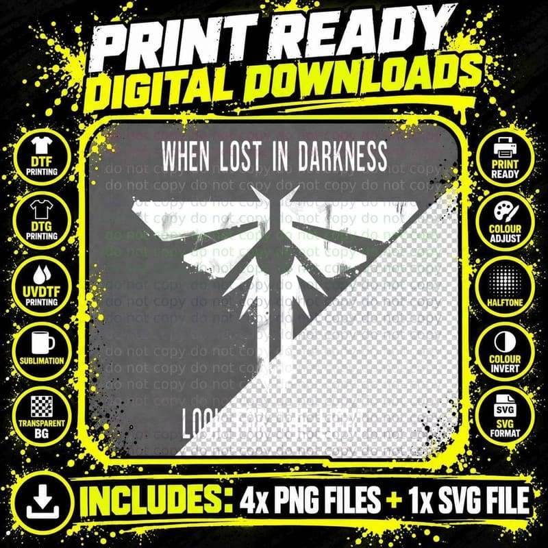 When Lost in Darkness Look for the Light - Fireflies Png SVG Digital Bundle