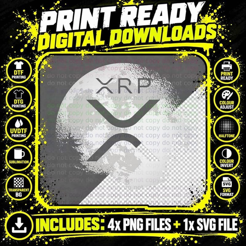 XRP Hodl to the Moon Crypto T-Shirt Png SVG Digital Bundle