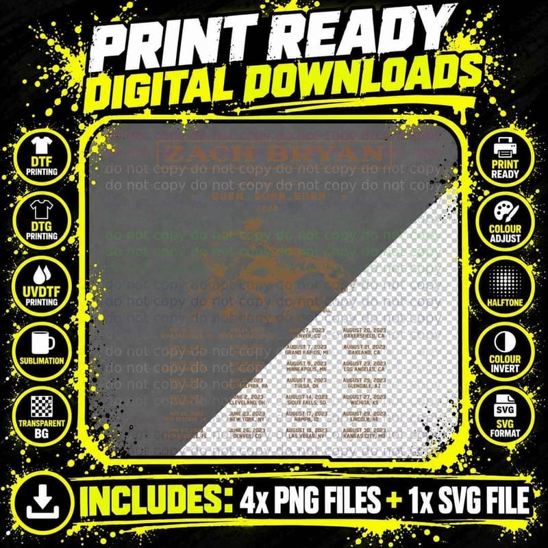 Zach Bryan the Burn T-Shirt Png SVG Digital Bundle