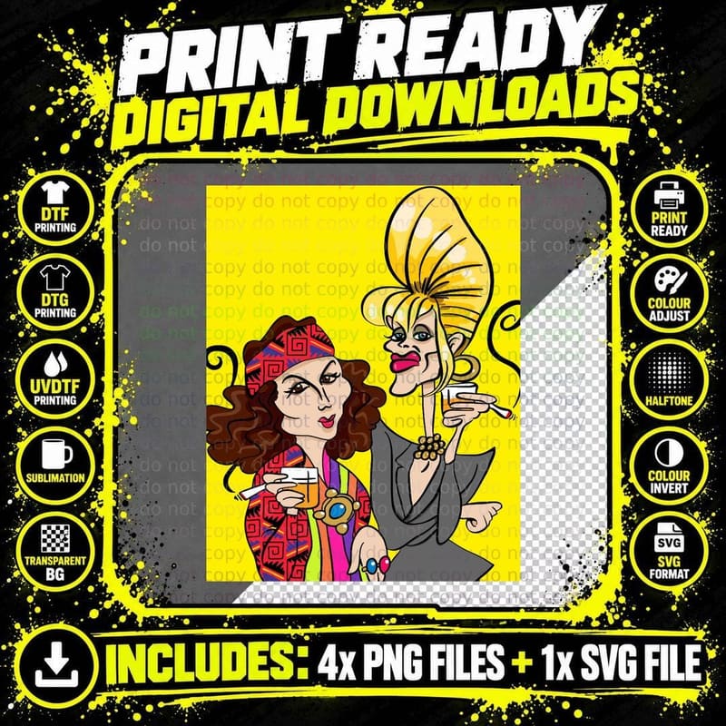 Ab Fab Graphic T-Shirt Png SVG Digital Bundle