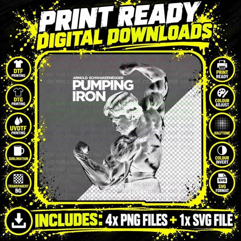 Arnold Schwarzenegger Pumping Iron 2 T-Shirt Png SVG Digital Bundle