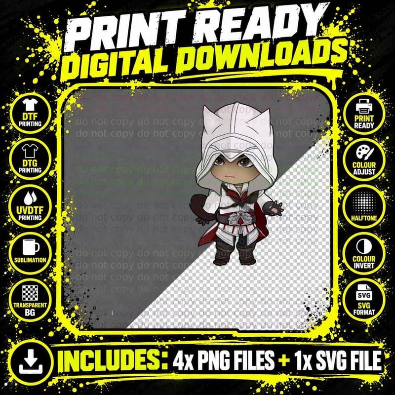 Assassin's Creed II Ezio Auditore T-Shirt Png SVG Digital Bundle