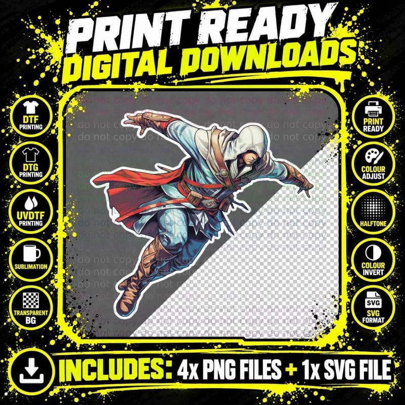 Assassins Creed Sticker Nothing Is True Png SVG Digital Bundle