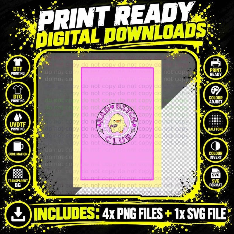 Bad Bitch Club 1 T-Shirt Png SVG Digital Bundle