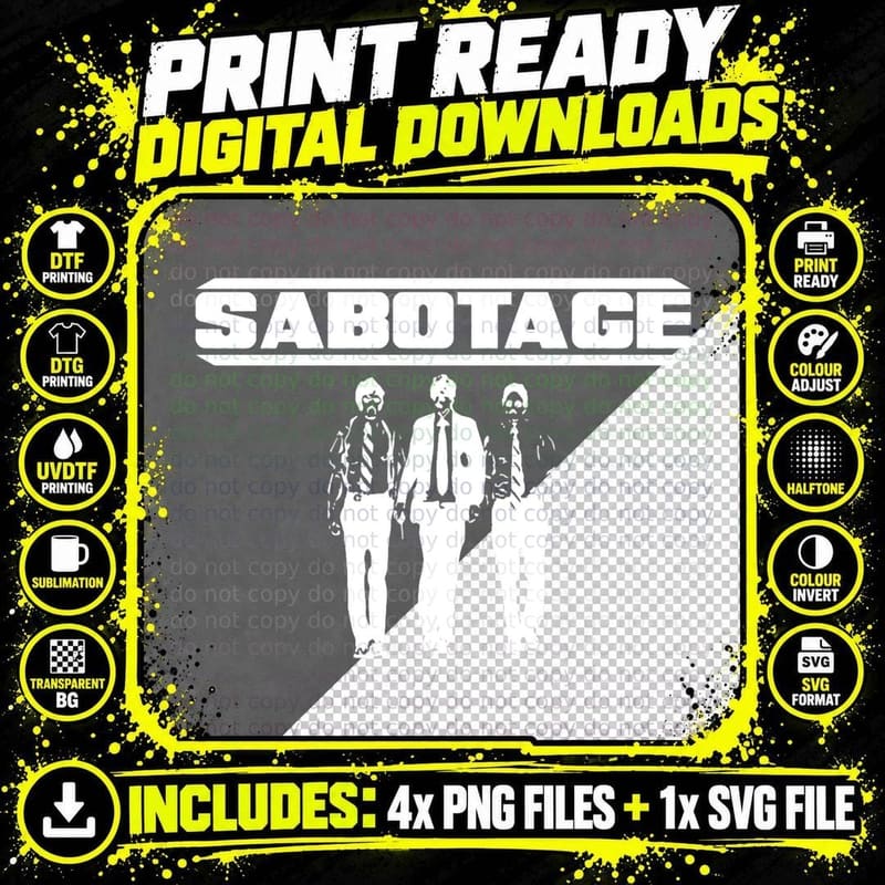 Beastie Boys Sabotage T-Shirt Png SVG Digital Bundle