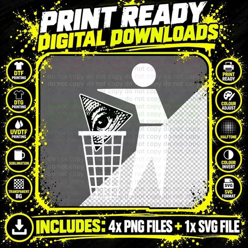 Bin the All Seeing Eye Anti Illuminati T-Shirt Png SVG Digital Bundle