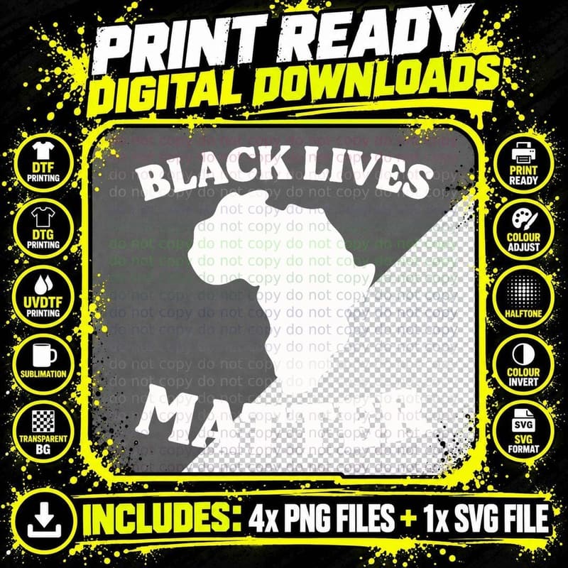 Black Lives Matter T-Shirt Png SVG Digital Bundle